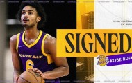 官方：湖人与科比-巴夫金签下10天短合同，后者穿18号